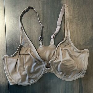 Wacoal 34D Coffee Color Racerback Underwire Bra Seamless Front Closure